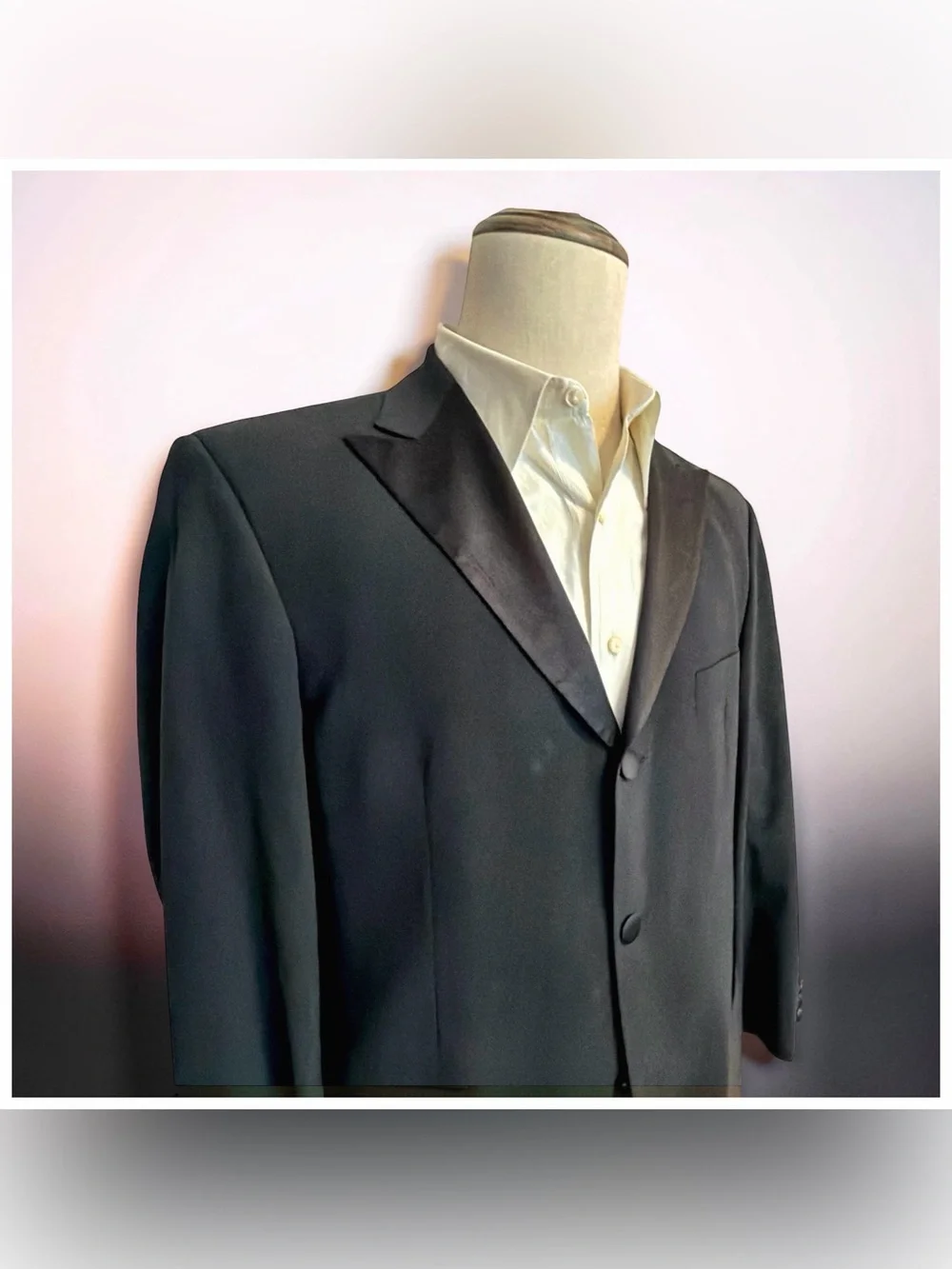 BOSS Men’s Black Tuxedo | Straight-Button | Classic Formal | Wool Blend | 40R